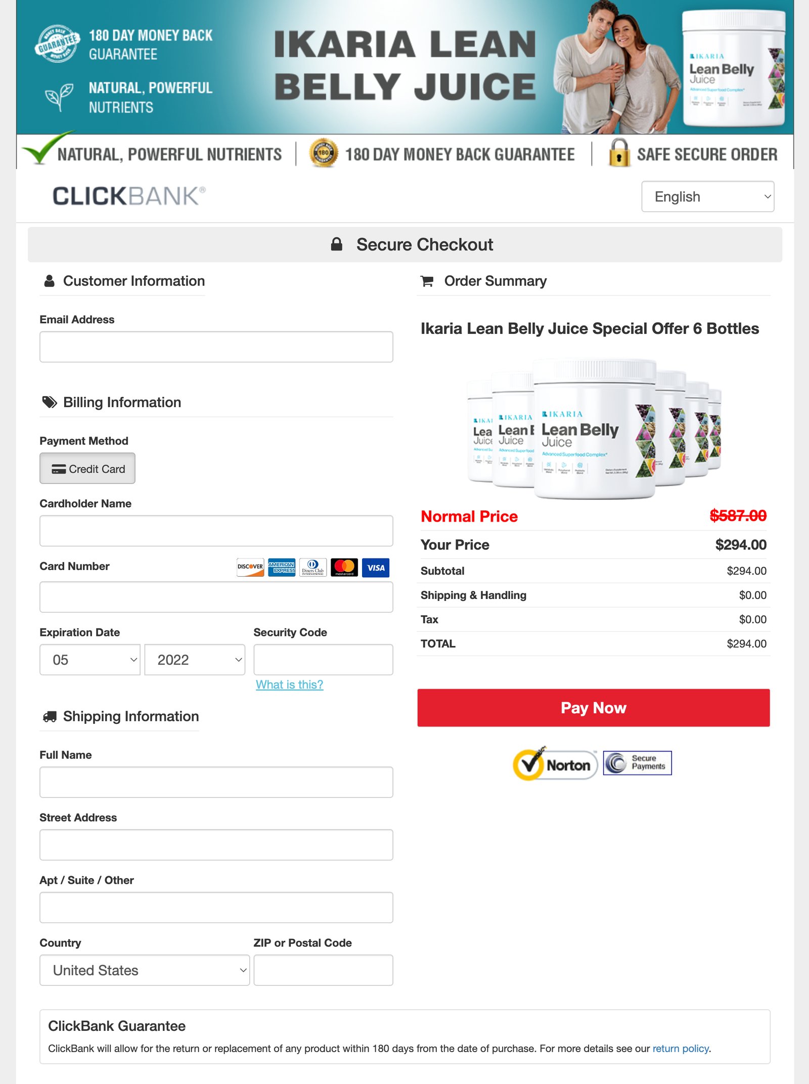 theikariajuice.com Order Page